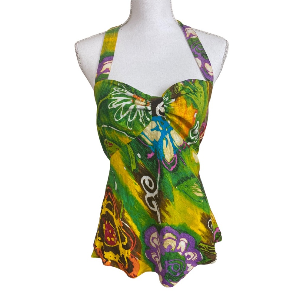 Jams World Multicolored Halter Top Tank Blouse Size S Women